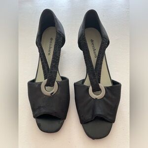 Dress Barn black wedge heels, ’ 7.5W, fabric upper